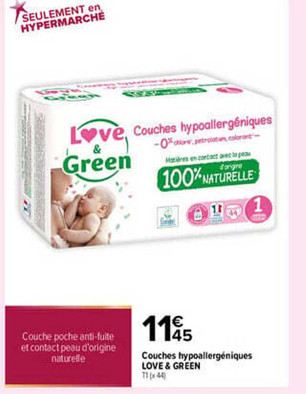Couches hypoallergéniques LOVE & GREEN