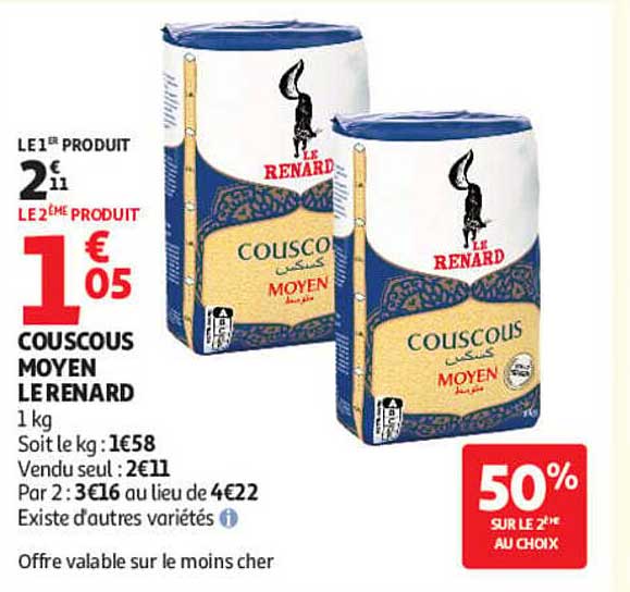 COUSCOUS MOYEN LE RENARD