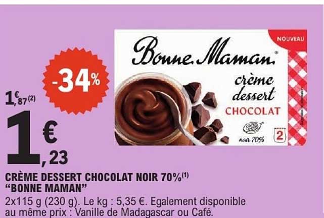 CRÈME DESSERT CHOCOLAT NOIR 70% “BONNE MAMAN”