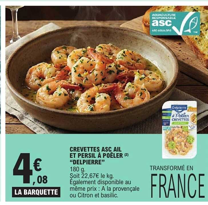 CREVETTES ASC AIL ET PERSIL À POÊLER “DELPIERRE”