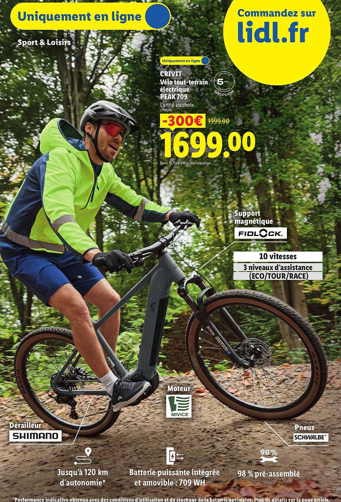CRIVIT Vélo tout-terrain électrique PEAK 709