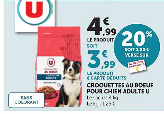 CROQUETTES AU BOEUF POUR CHIEN ADULTE U