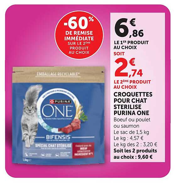 CROQUETTES POUR CHAT STERILISE PURINA ONE