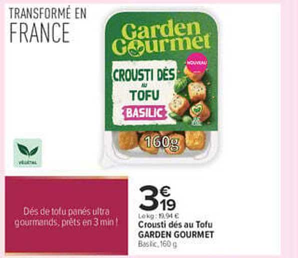 Crousti dés au Tofu GARDEN GOURMET Basilic, 160 g