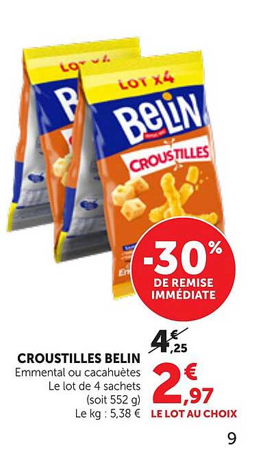 CROUSTILLES BELIN Emmental ou cacahuètes