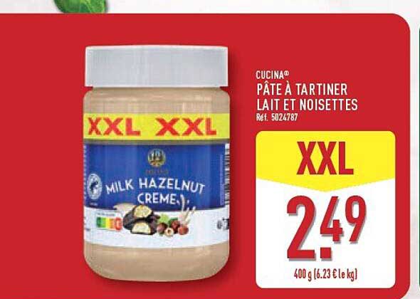 CUCINA® PÂTE À TARTINER LAIT ET NOISETTES