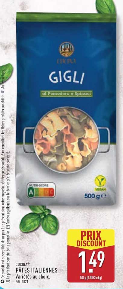 CUCINA® PÂTES ITALIENNES Variétés au choix. Réf. 3121
