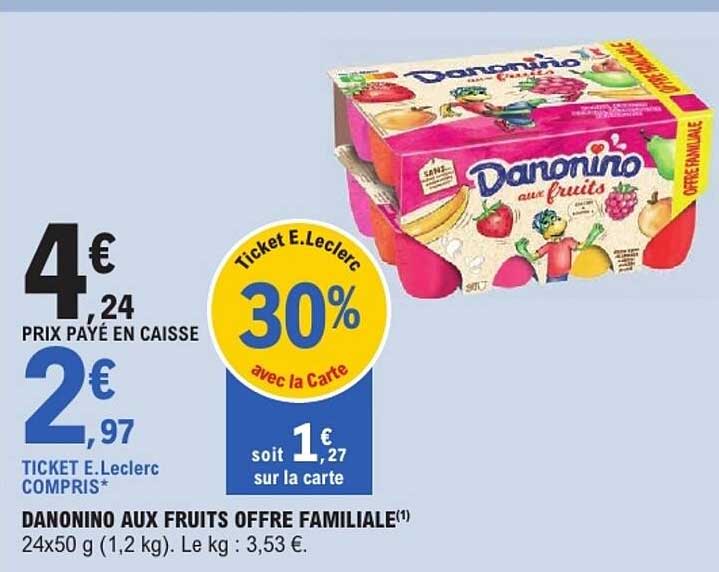 DANONINO AUX FRUITS OFFRE FAMILIALE
