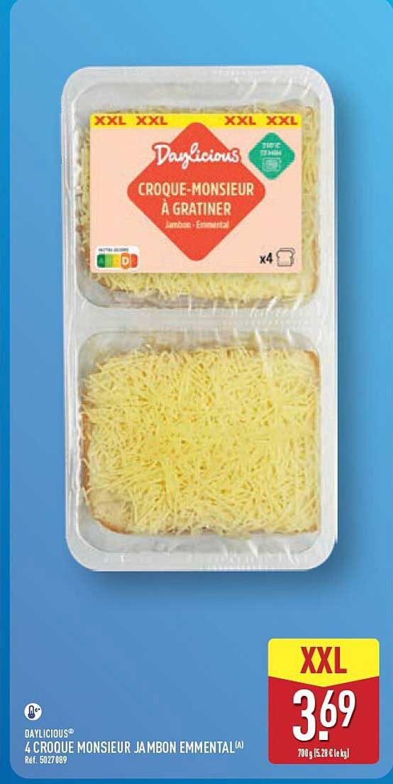DAYLICIOUS® 4 CROQUE MONSIEUR JAMBON EMMENTAL (A)