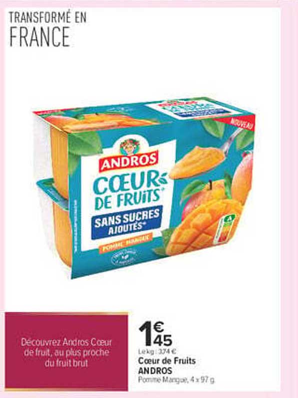 Découvrez Andros Cœur de fruit, au plus proche du fruit brut