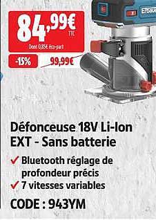Défonceuse 18V Li-Ion EXT - Sans batterie