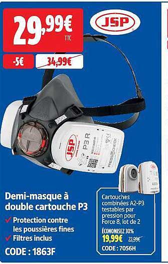 Demi-masque à double cartouche P3