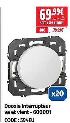 Dooxie Interrupteur va et vient - 600001
