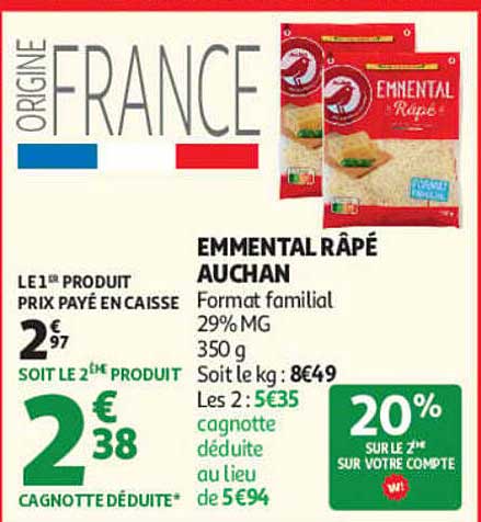 EMMENTAL RÂPÉ AUCHAN