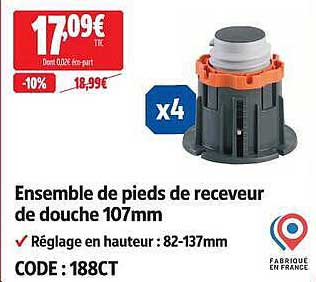 Ensemble de pieds de receveur de douche 107mm
