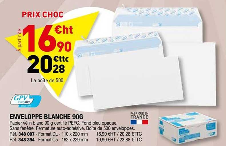 ENVELOPPE BLANCHE 90G