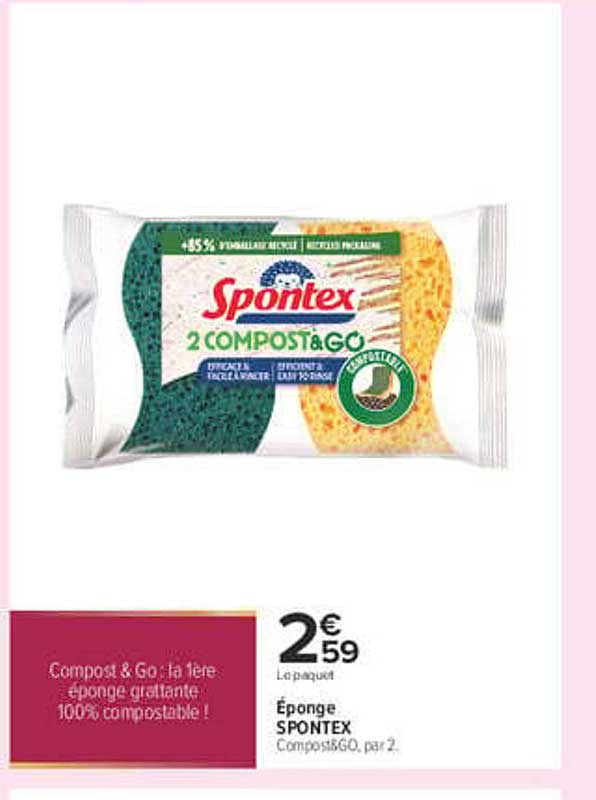 Éponge SPONTEX Compost&GO, par 2