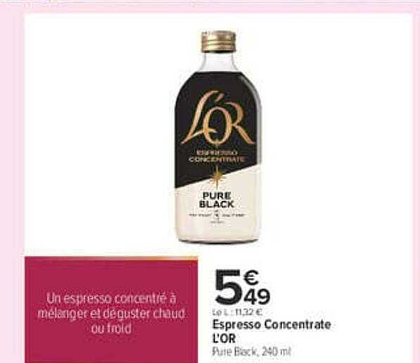 Espresso Concentrate L'OR Pure Black, 240 ml