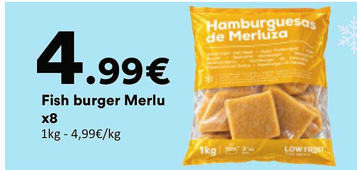 Fish burger Merlu x8