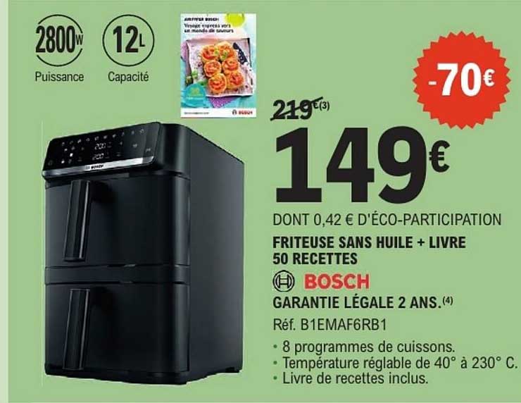 FRITEUSE SANS HUILE + LIVRE 50 RECETTES