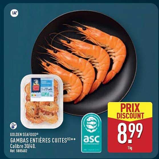 GAMBAS ENTIÈRES CUITES