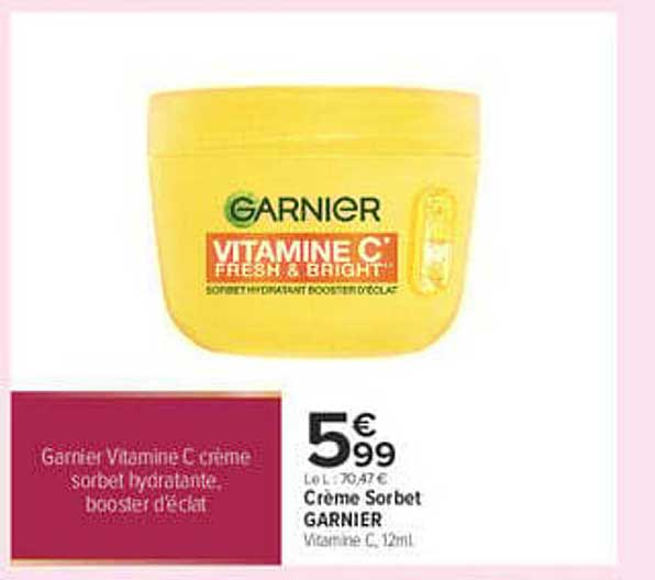 Garnier Vitamine C Crème sorbet hydratante booster d'éclat