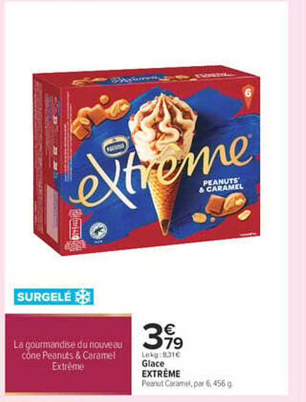 Glace EXTRÊME Peanut Caramel, par 6, 456 g