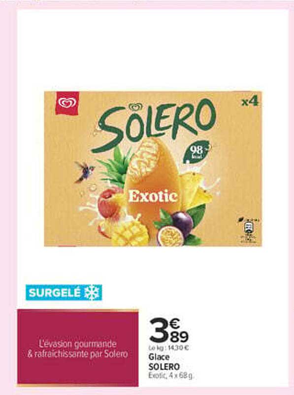 Glace SOLERO Exotic, 4 x 68 g