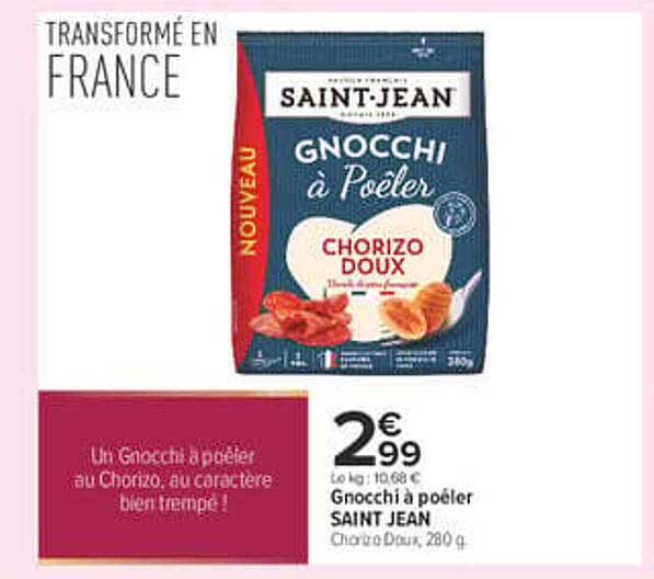 Gnocchi à poêler SAINT JEAN Chorizo doux 280 g