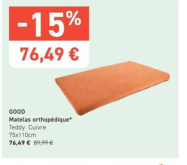 GOOD Matelas orthopédique* Teddy Cuivre 75x110cm
