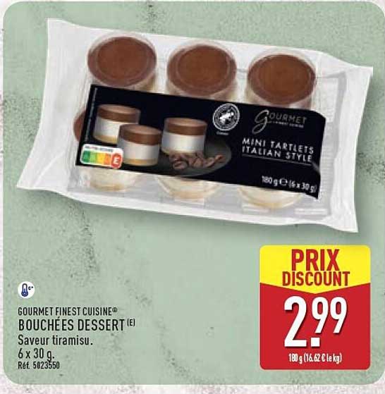 GOURMET FINEST CUISINE® BOUCHÉES DESSERT [E] Saveur tiramisu. 6 x 30 g. Réf. 5023550
