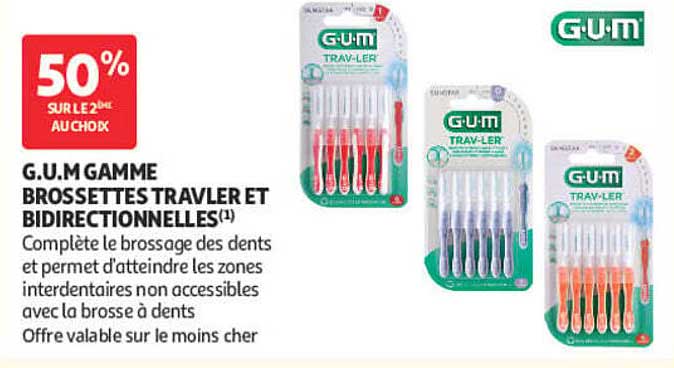 G.U.M GAMME BROSSETTES TRAV-LER ET BIDIRECTIONNELLES(1)