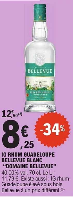 IG RHUM GUADELOUPE BELLEVUE BLANC “DOMAINE BELLEVUE”
