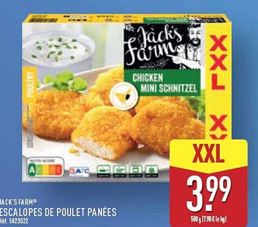 JACK'S FARM® ESCALOPES DE POULET PANÉES