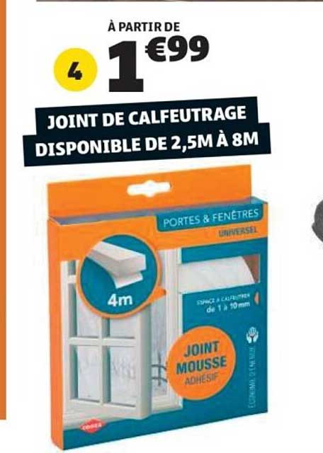 JOINT DE CALFEUTRAGE DISPONIBLE DE 2,5M À 8M
