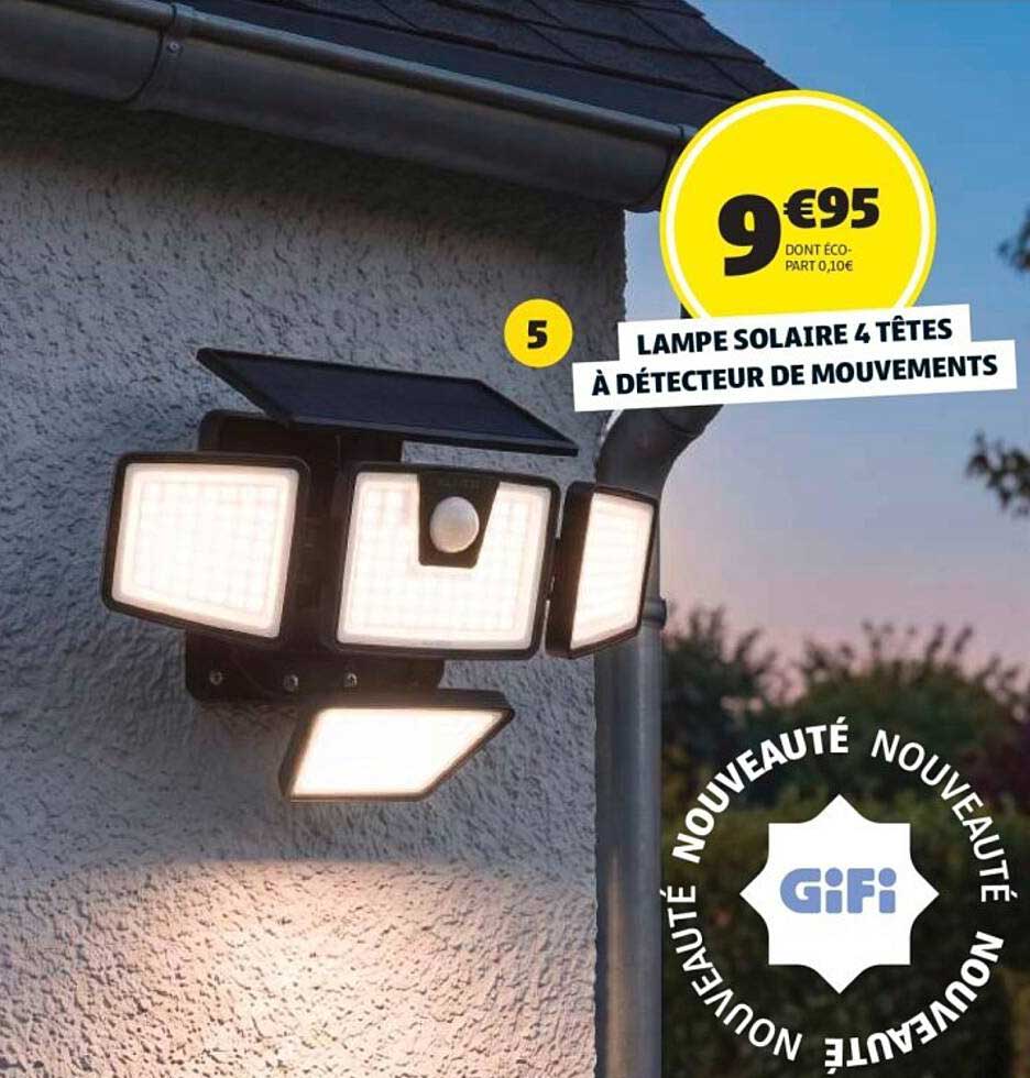LAMPE SOLAIRE 4 TÊTES À DÉTECTEUR DE MOUVEMENTS