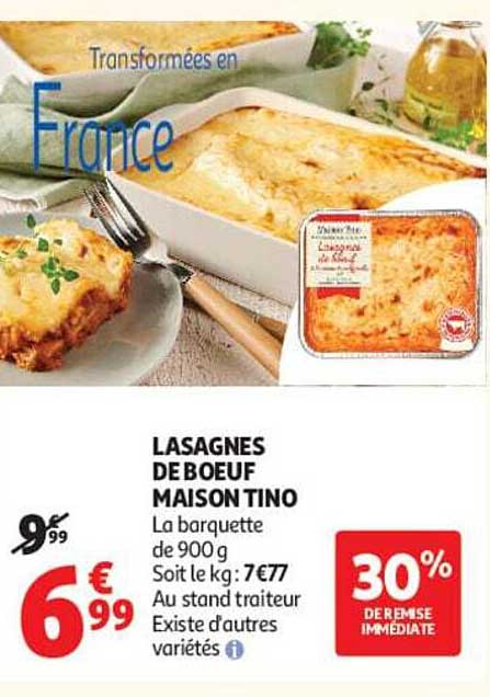 LASAGNES DE BOEUF MAISON TINO