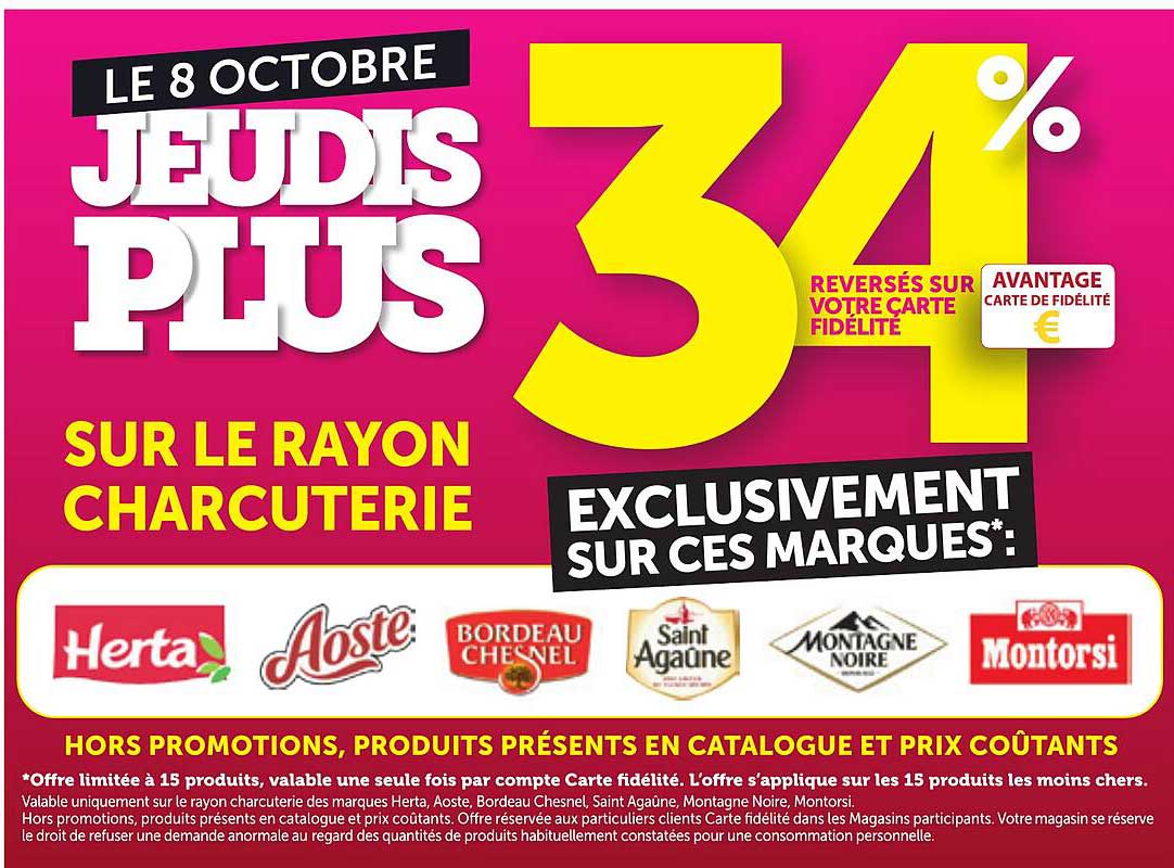 LE 8 OCTOBRE JEU DIS PLUS 34% REVERSES SUR VOTRE CARTE FIDELITE