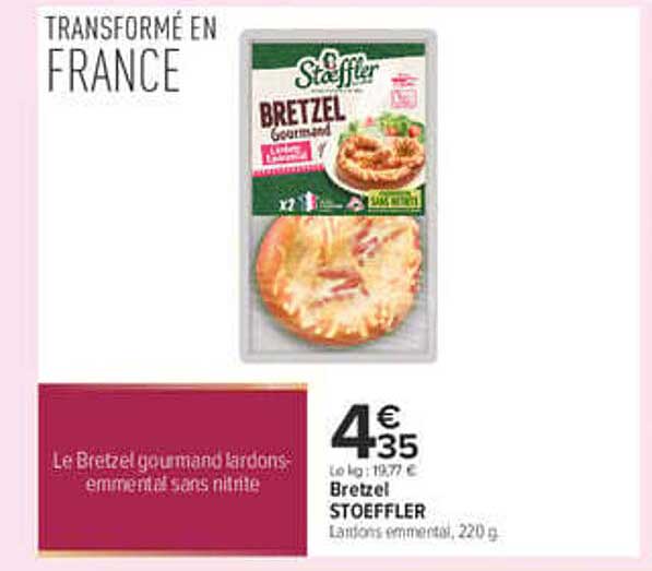 Le Bretzel gourmand lardons emmental sans nitrite