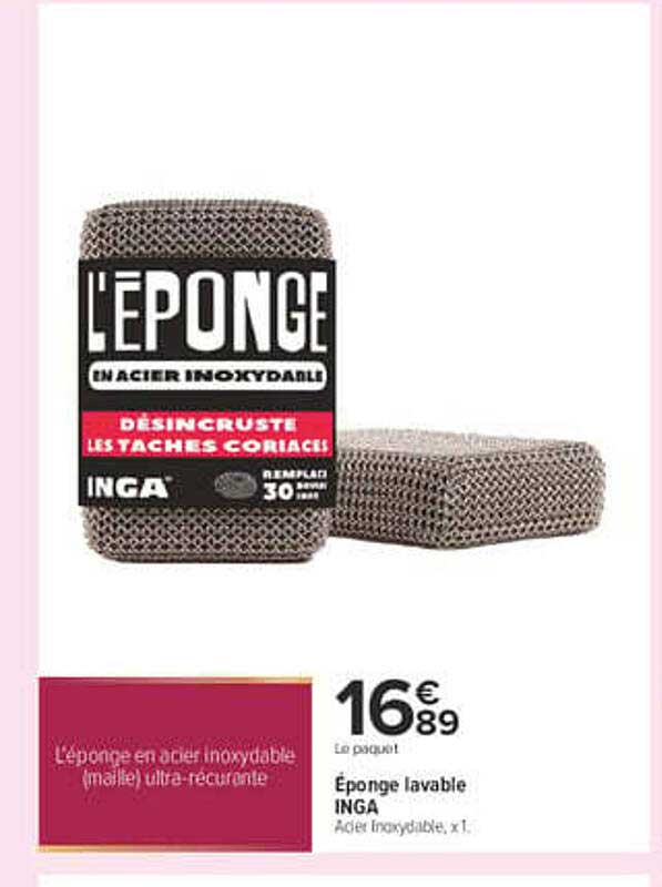 L’éponge en acier inoxydable (maille) ultra récurante