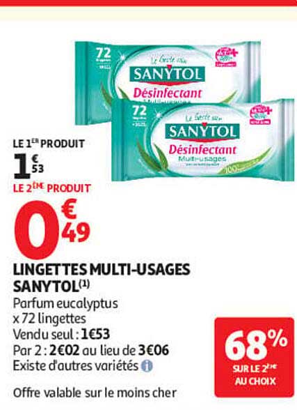 LINGETTES MULTI-USAGES SANYTOL