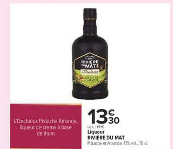 L’Onctueux Pistache Amande, liqueur de crème à base de rhum