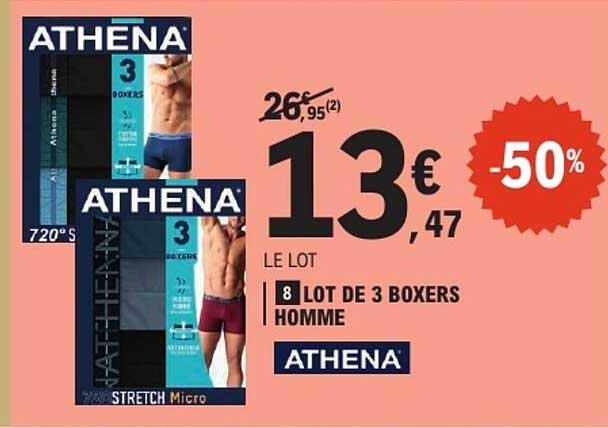 LOT DE 3 BOXERS HOMME