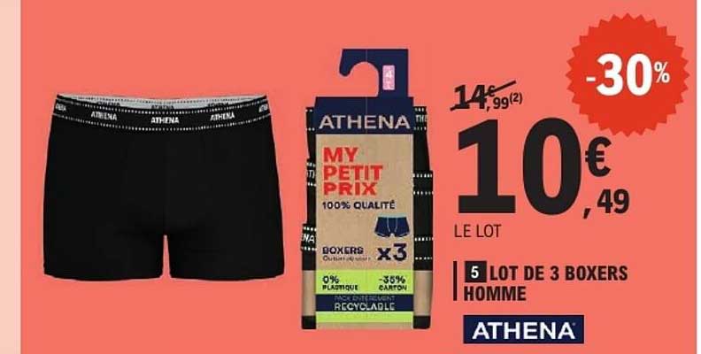 LOT DE 3 BOXERS HOMME