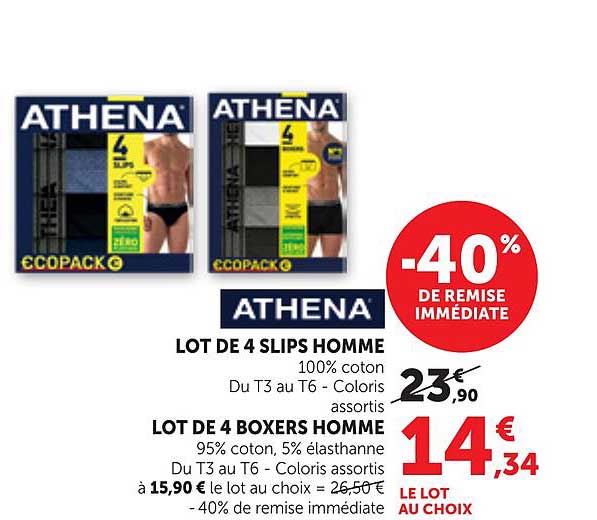 LOT DE 4 SLIPS HOMME