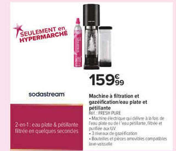 Machine à filtration et gazéification/eau plate et pétillante