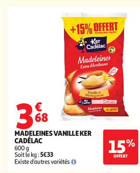 MADELEINES VANILLE KER CADÉLAC