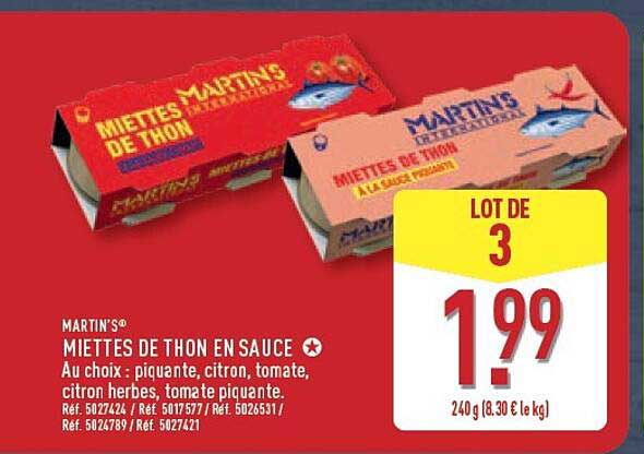 MARTIN'S® MIETTES DE THON EN SAUCE