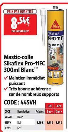 Mastic-colle Sikaflex Pro-11FC 300ml Blanc***