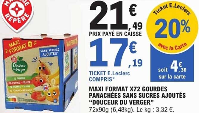 MAXI FORMAT X72 GOURDES PANACHÉES SANS SUCRES AJOUTÉS “DOUCEUR DU VERGER”